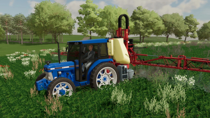 fs22-mods, Lizard F10 Series tractor in een veld met FS22 mods in Farming Simulator 22.