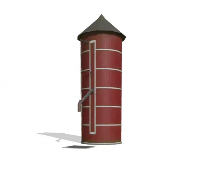 fs25-mods,  Red multisilo mod in Farming Simulator 25, tall and cylindrical for storing grain. FS25 mods.