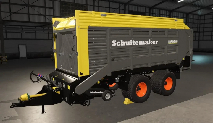 fs25-mods, Schuitemaker Rapid 580V v1.0.0.0 mod for FS25 showcasing detailed farm equipment in a virtual garage.