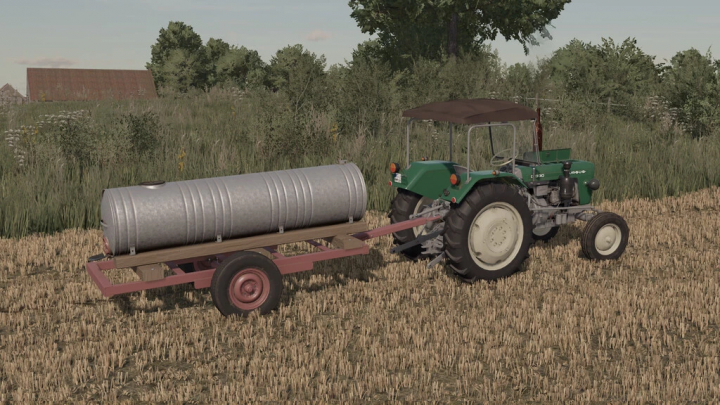 fs22-mods, FS22 mod featuring a tractor towing a slurry barrel on a field in Farming Simulator 22.