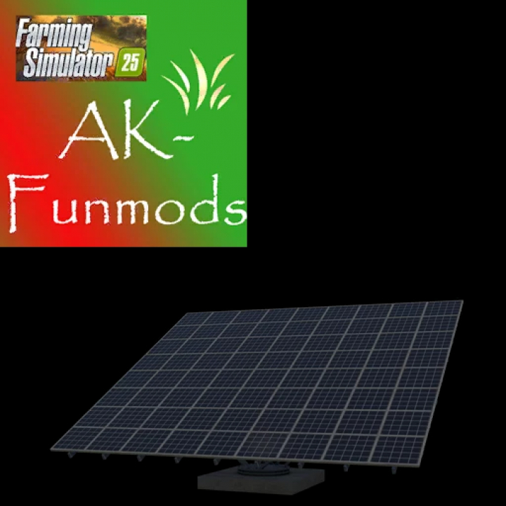 fs25-mods, FS25 mod Small photovoltaic system by AK-Funmods for Farming Simulator 25, featuring a solar panel.