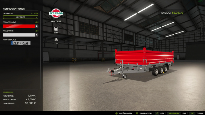 fs25-mods,  Farming Simulator 25 mod Stema Trius high capacity fast unload v1.0.0.0 in customization screen.