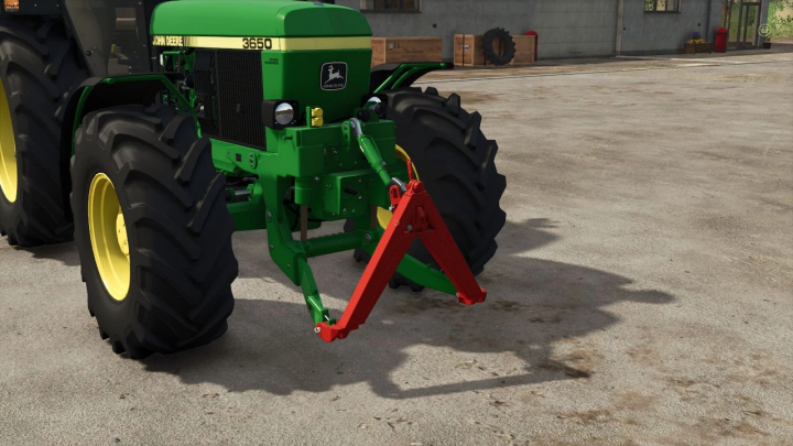 fs25-mods,  FS25 mod Tractor Triangle v1.0.0.0 featuring front view of tractor with red triangle attachment in Farming Simulator 25.