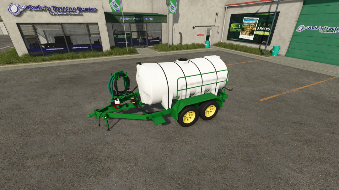 FS25 All Liquid Trailer by CW33 v1.0.0.1 mod at Axle's Tractor Center, enhancing Farming Simulator 25 gameplay.