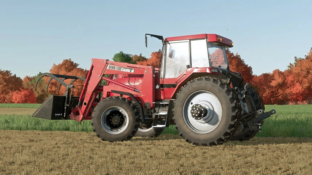 Mod FS22 tractor CaseIH Magnum 8900 Series en el campo con árboles de otoño