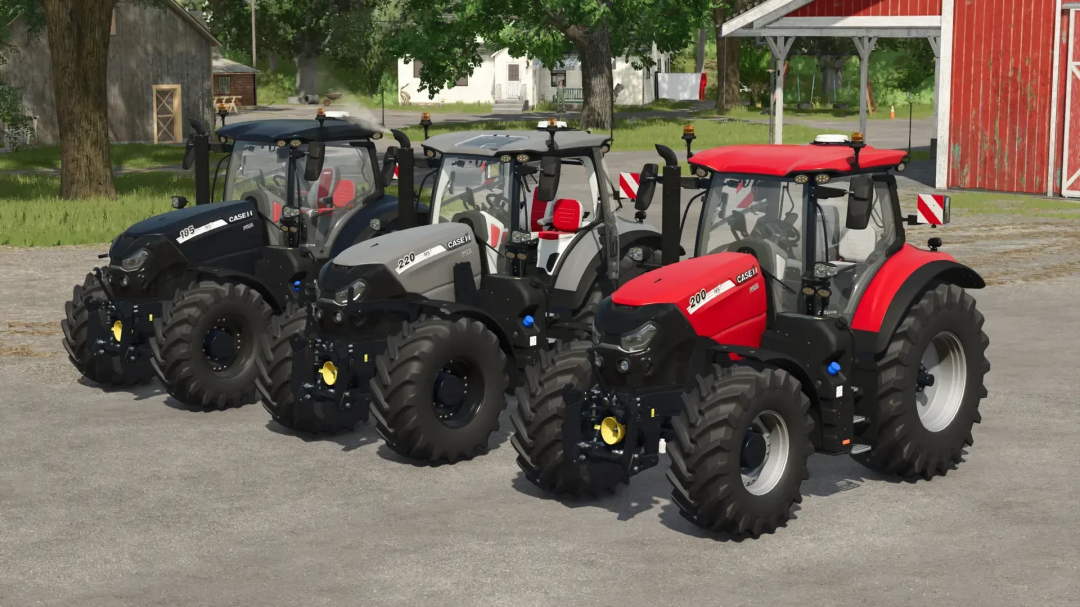 FS25 mods display Case IH Puma 185-240 tractors in various colors.