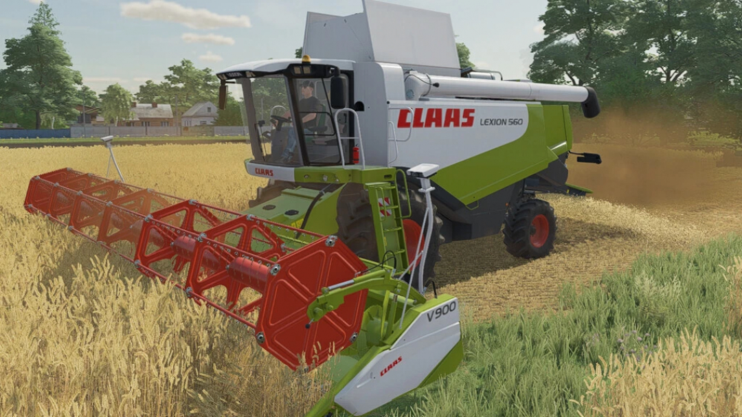 FS22 mod colheitadeira Claas Lexion 500 Series no campo, Farming Simulator 22.