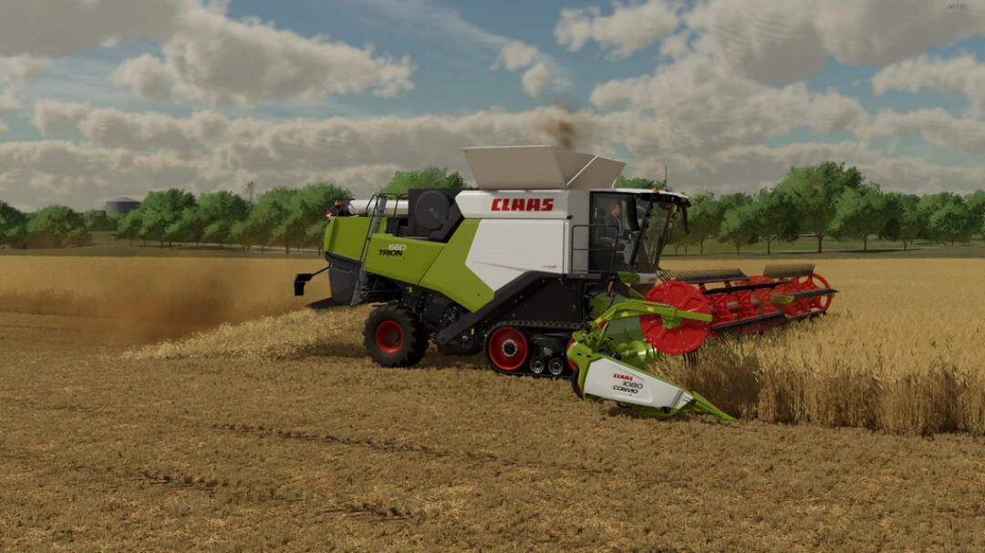 Claas Trion 530-660 harvester on field, FS22 mod in Farming Simulator 22