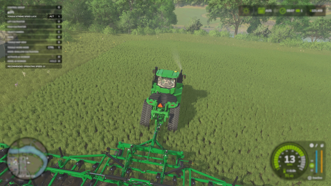 FS25 Xtreme Speed Unlocker mod enhances tractor speed in Farming Simulator 25.