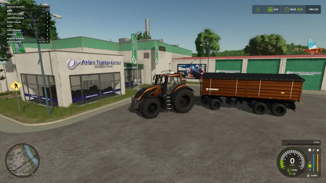 FS25 mod: Farmtech Ddk 2400 v1.0.0.0 with tractor at Axle's Tractor Center.