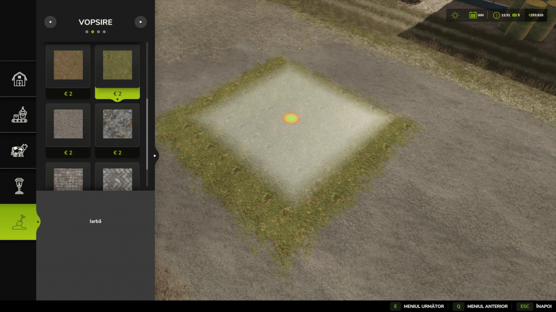 FS25-mod die Free Landscaping Tools v1.0.0.0 toont in Farming Simulator 25.