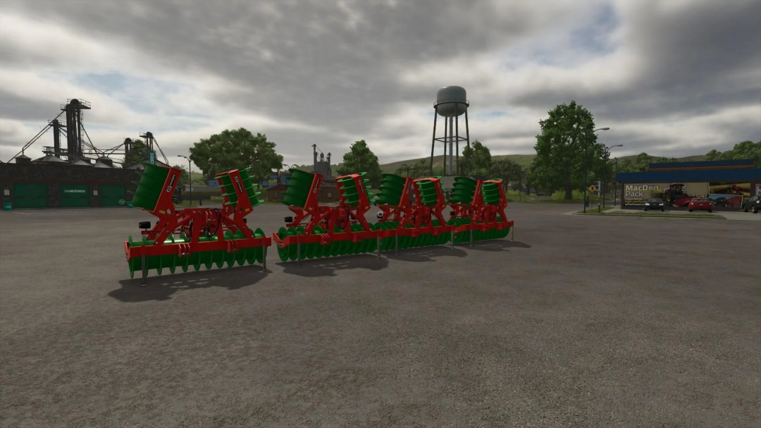 FS25 mod Holaras Stego 485-PRO with additional weights in a farm setting.