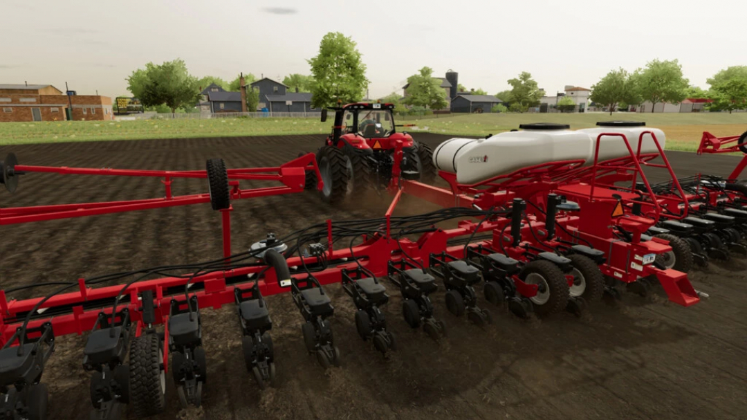 Kinze Multi-Fruit Planter working in a field in FS22 mods, showcasing farming equipment in Farming Simulator 22.