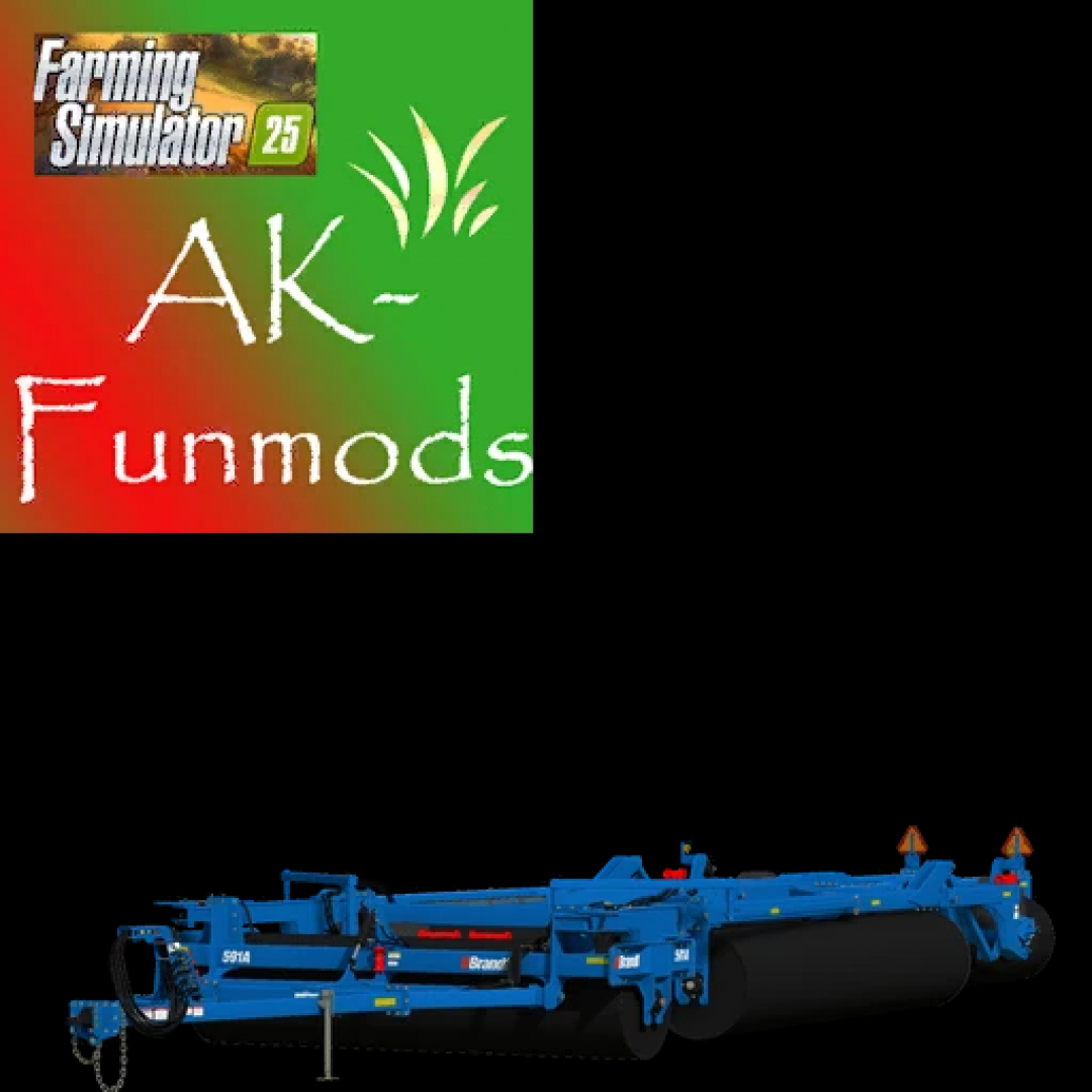 FS25 mod Landroller 1.0 by AK-Funmods, features a blue farm roller for Farming Simulator 25.