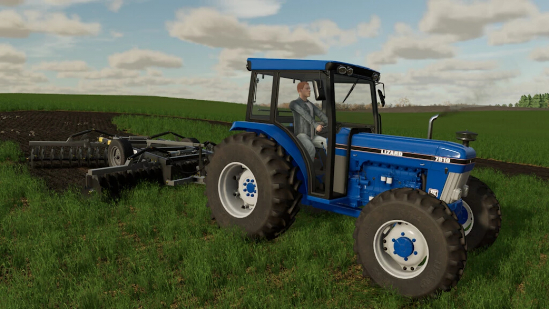 Mods FS22: Tractor Lizard F10 Series en un campo, Farming Simulator 22.