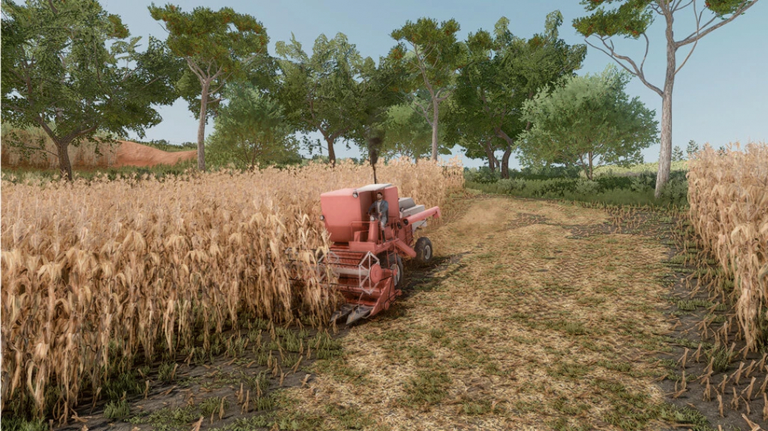 Mod FS22 SM 1200 v1.0.0.0: Colheitadeira em um campo de milho no Farming Simulator 22