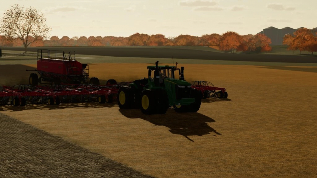 FS22 mods: Vaderstad Seed Hawk 84FT v1.0.0.0 na polu jesienią w Farming Simulator 22.