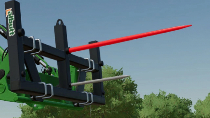 fs25-mods,  Albutt XXL v1.0.0.0 mod for FS25, featuring a bale spike attachment against a clear sky in Farming Simulator 25.