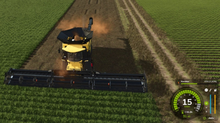 fs25-mods,  FS25 mod CR11 Multifruit V1.0.0.0 harvesting field, showcasing farming machinery in Farming Simulator 25.