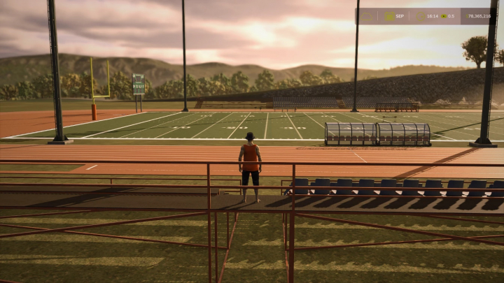 fs25-mods,  FS25 Football Field mod showing a detailed football field and stands in Farming Simulator 25.