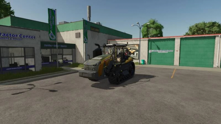 fs25-mods, Fendt 1100 Vario MT Edit mod parked outside a tractor center in Farming Simulator 25.