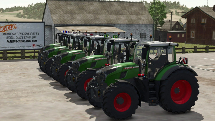 fs25-mods,  Row of Fendt 700 tractors in FS25 mod, Fendt 700 Edit v1.1.0.1.