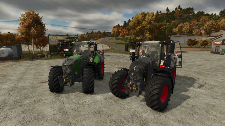 fs25-mods,  Fendt 700 Vario tractors in FS25 mod version 1.1.0.1, displayed in a rural setting.