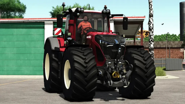 fs25-mods,  Fendt Vario 1000 Series tractor mod in FS25 game, showcasing red exterior with large tires.