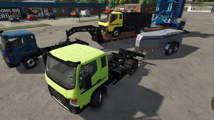 fs25-mods,  FS25 mods Lizard Dragon Chassis v1.0.0.0 showcasing trucks and trailers in Farming Simulator 25.