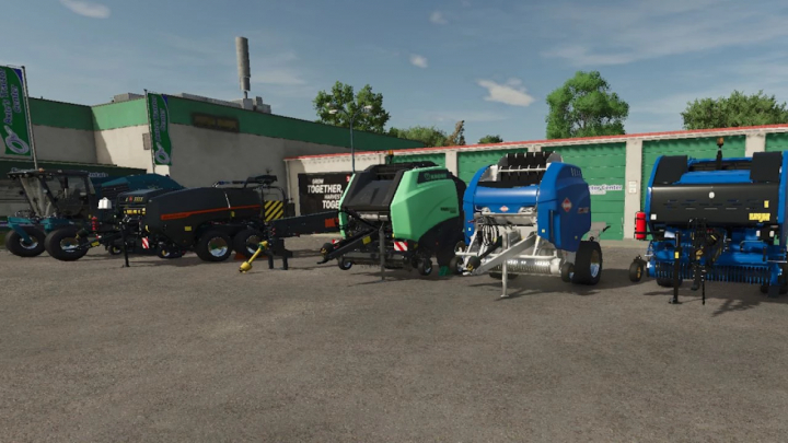 fs25-mods,  Various balers displayed in Farming Simulator 25 mod Project Easy Baling v1.0.0.1.