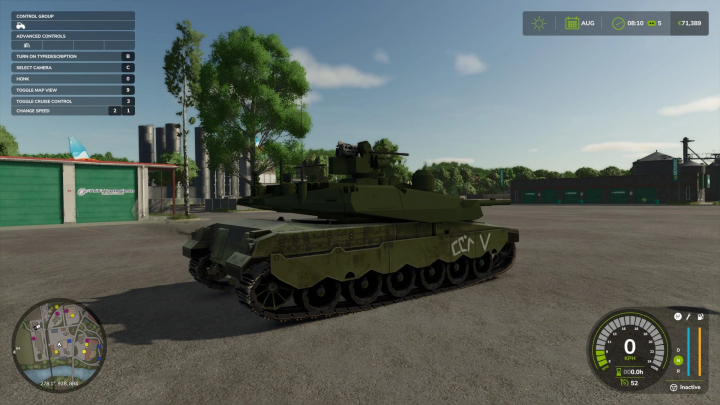 fs25-mods,  FS25 USA tank mod v1.0.0.0 in-game view, Farming Simulator 25.