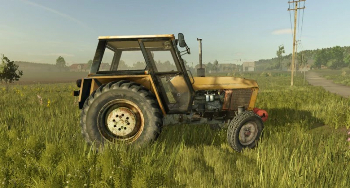 fs25-mods,  FS25 mod Ursus 920 V1.0.0.0 tractor on a grassy field in Farming Simulator 25.