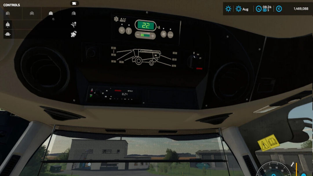 FS22 mod Claas Tucano 550-580 V1.0.0.1 vista del panel de control interior.