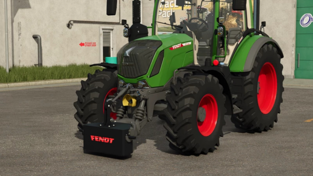 Fendt tractor with 800kg weight mod in FS25, showcasing Farming Simulator 25 mods.