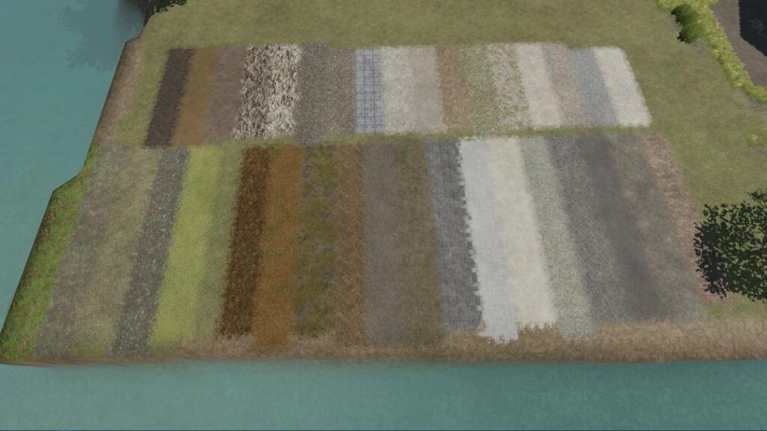 Patchwork de texturas no mapa Freshwater Island Survival nos mods de FS22.