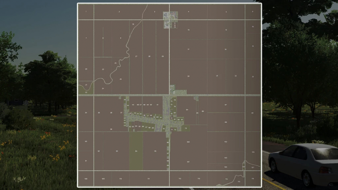 Map view of Gnadenthal in FS22 showing fields and layout in Farming Simulator 22 mod version 1.6.0.0.