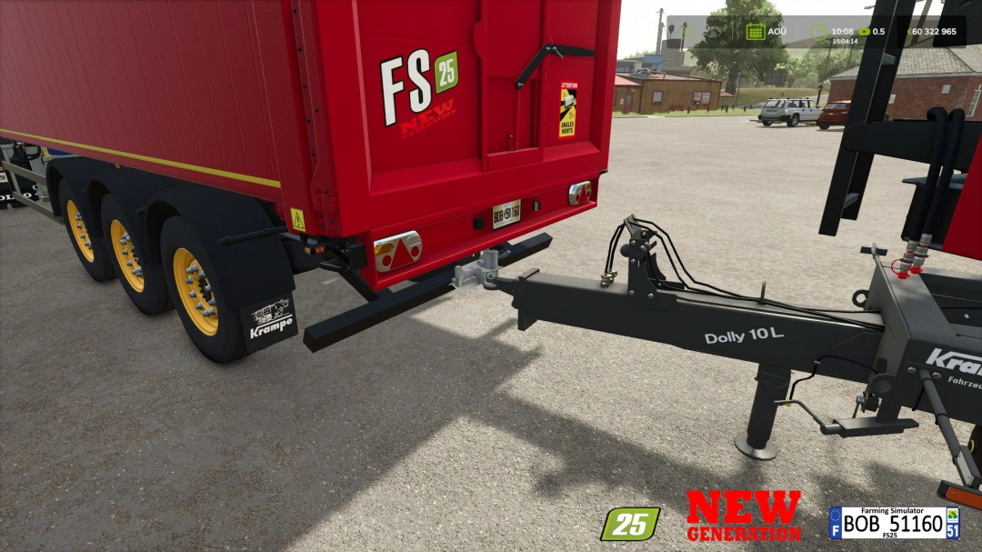 Krampe SKS 30 150 New Generation trailer hitch in FS25 mod, showcasing detailed design and features.