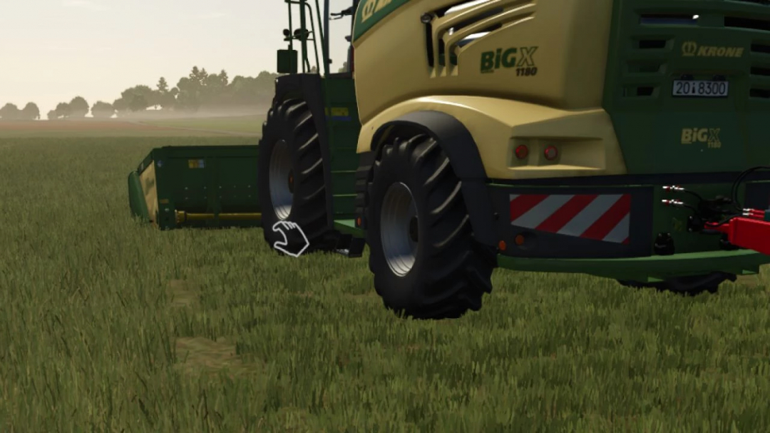 Krone XDisc 620 mod in FS25, showing a harvester with a short front hood on a field.