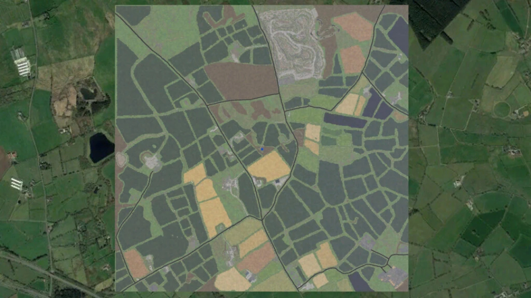 FS22 Ladyhill Map v1.1.0.0 showing detailed farm plots and fields.