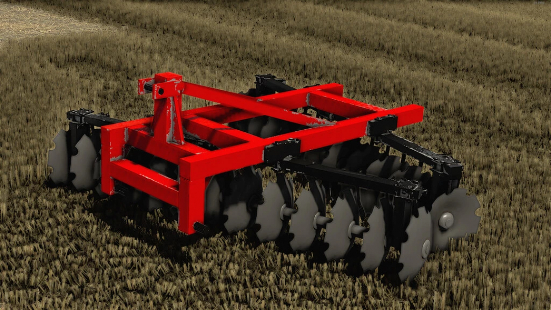 Mods FS22: Lizard Disc Harrow V26 v1.0.0.0 dans un champ de Farming Simulator 22.