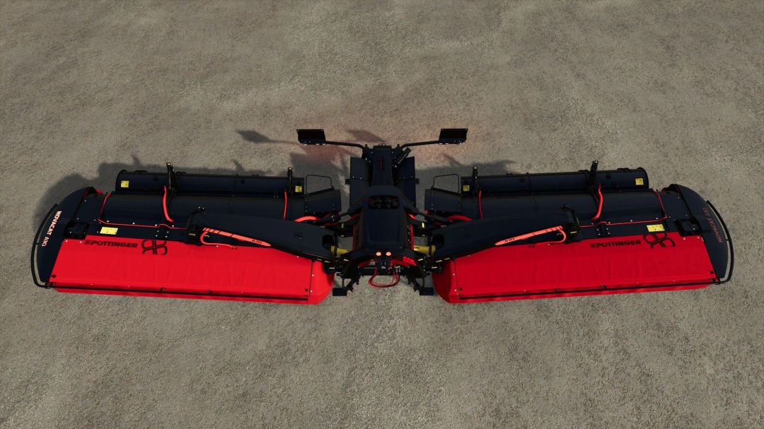 Novacat A10 Crossflow mod in black and red for Farming Simulator 25.