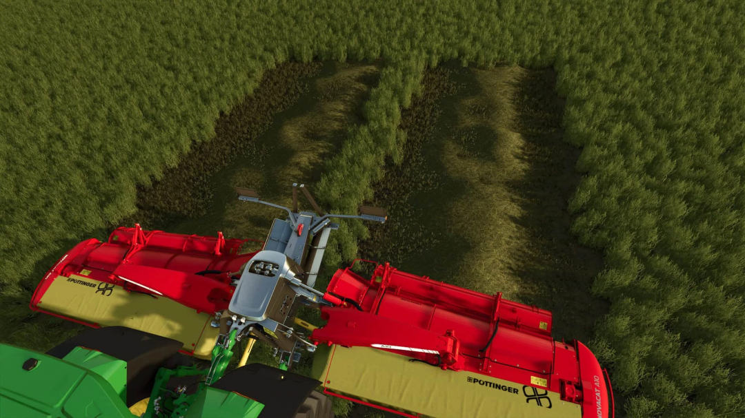 Novacat A10 Crossflow mod in FS25 mowing a field