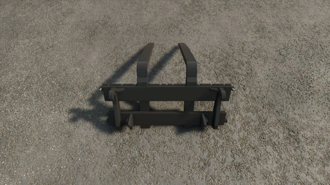 Pinchos Porta Sacos mod for FS25, showing a front attachment tool on a gravel surface.