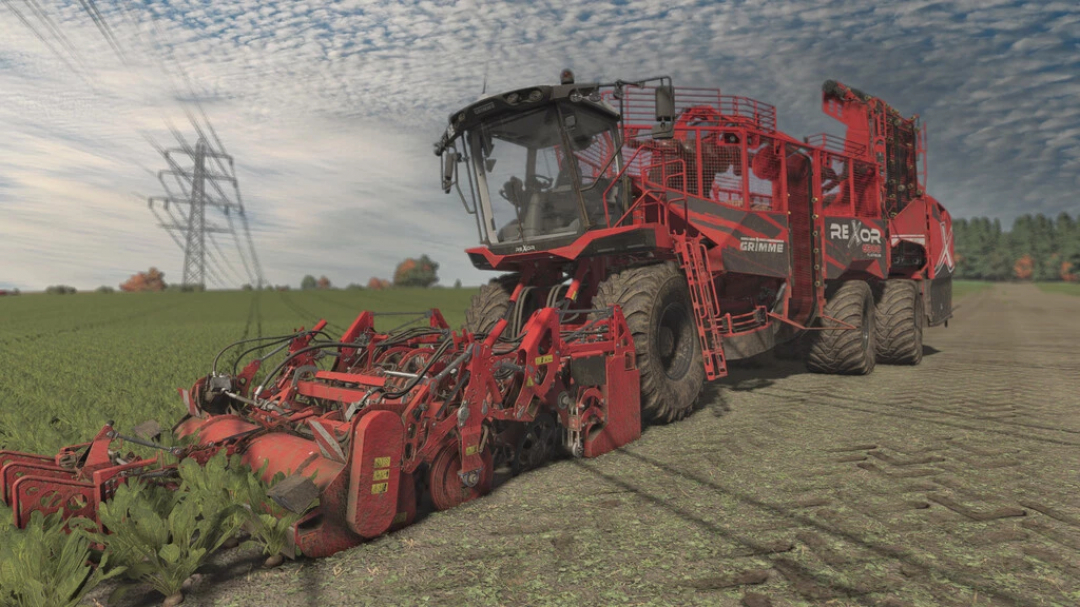 FS22 mod: Raxor 6300 Blackhawk che raccoglie in un campo agricolo in Farming Simulator 22.