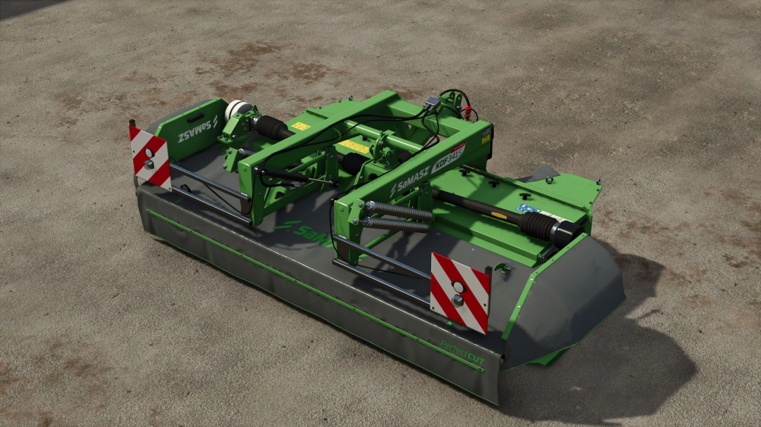 SAMASZ KDF 341 S Special mod in FS25, showcasing green agricultural equipment on a dirt surface.