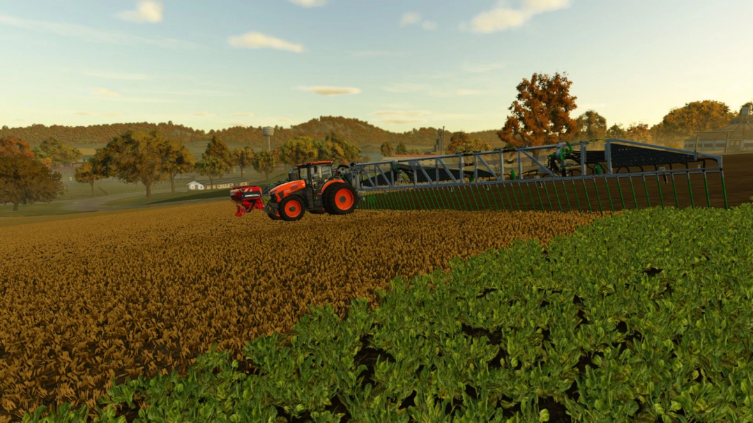 Tractor using Samson sbh4 36 mod on a farm in FS25 game