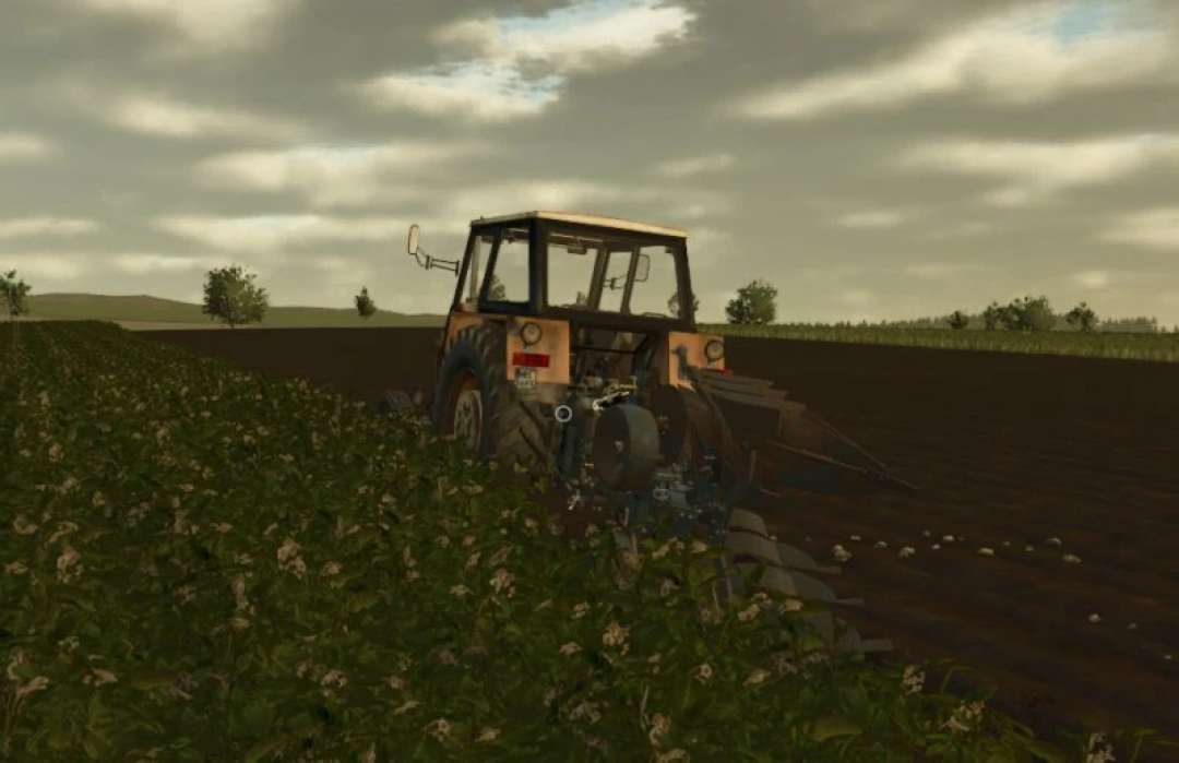 Ursus 920 tractor working on a field in FS25 mod for Farming Simulator 25.