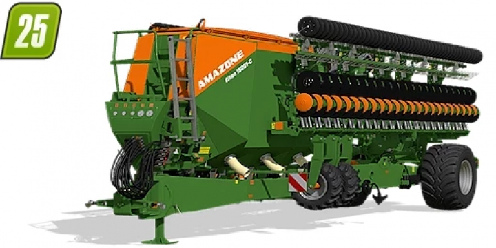 fs25-mods,  FS25 mod Amazone Citan 15001C DS Multifruit V1.0.0.4, a large green and orange seeder for Farming Simulator 25.