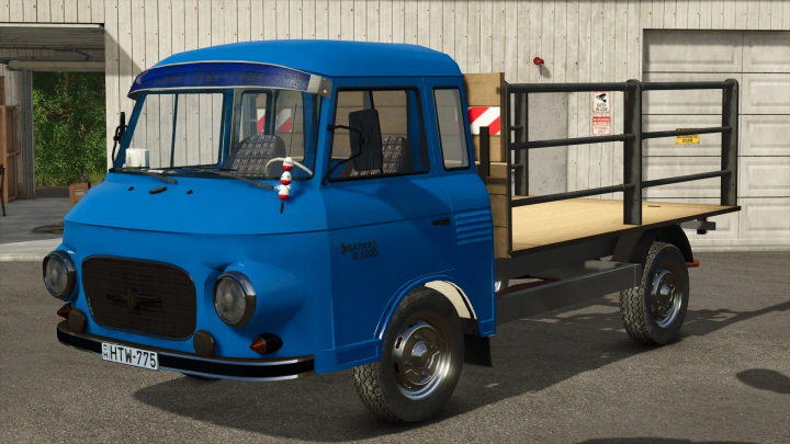 fs25-mods,  Barkas B 1000 Multiservice truck in blue, featured in FS25 mod v1.0.0.0.