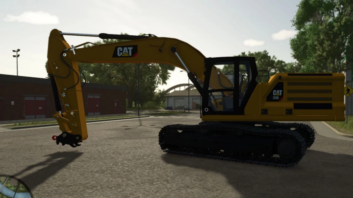 fs25-mods,  CAT 336 NextGen excavator in FS25 mod, showcased in a construction setting for Farming Simulator 25.